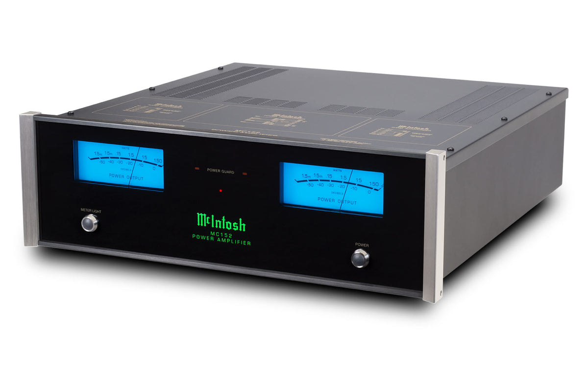 McIntosh MC152 Stereo Power Amplifier, angled view