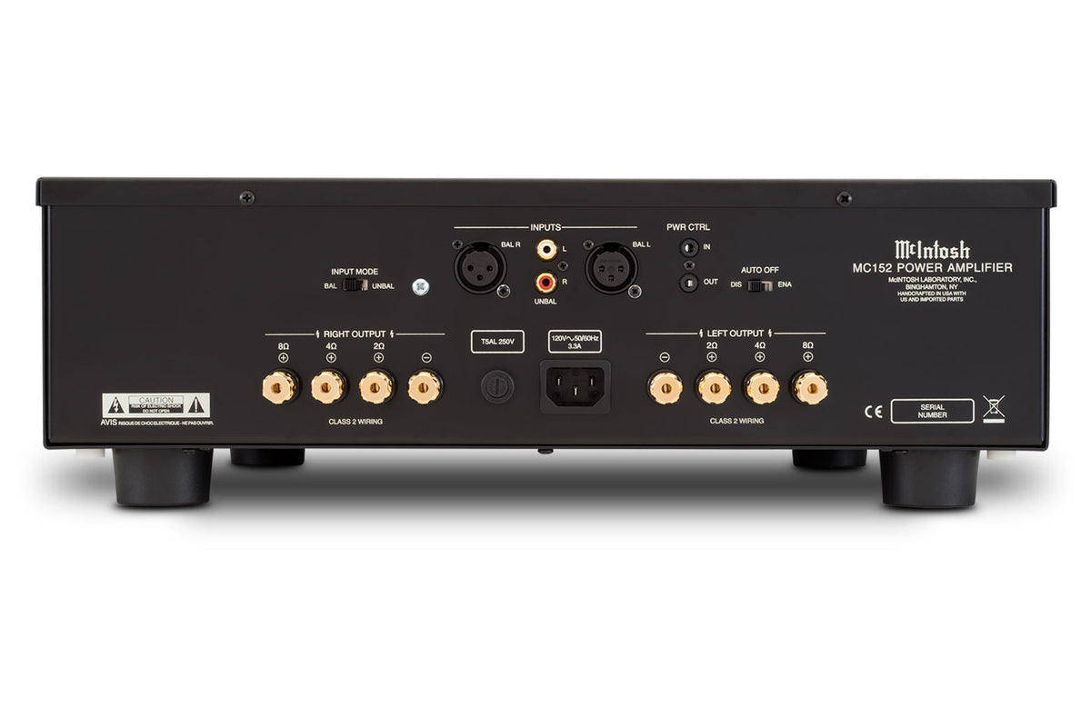 McIntosh MC152 Stereo Power Amplifier, rear view