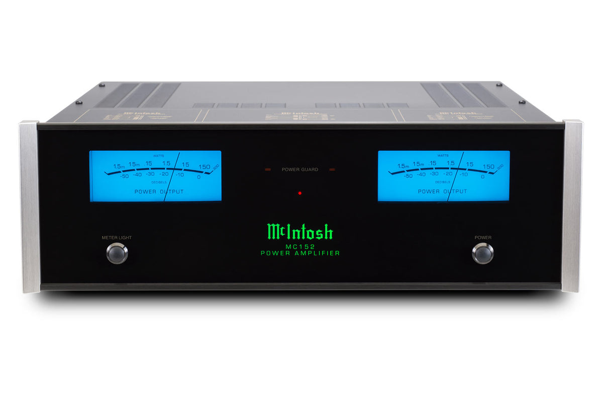 McIntosh MC152 Stereo Power Amplifier, front view