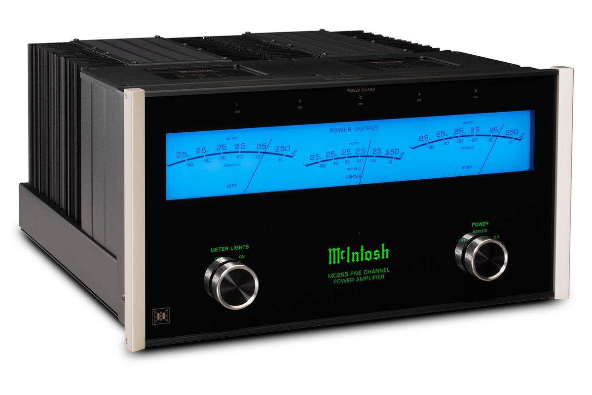 McIntosh MC255 5-Channel Power Amplifier, angled view