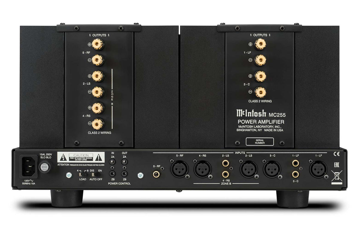 McIntosh MC255 5-Channel Power Amplifier, rear view