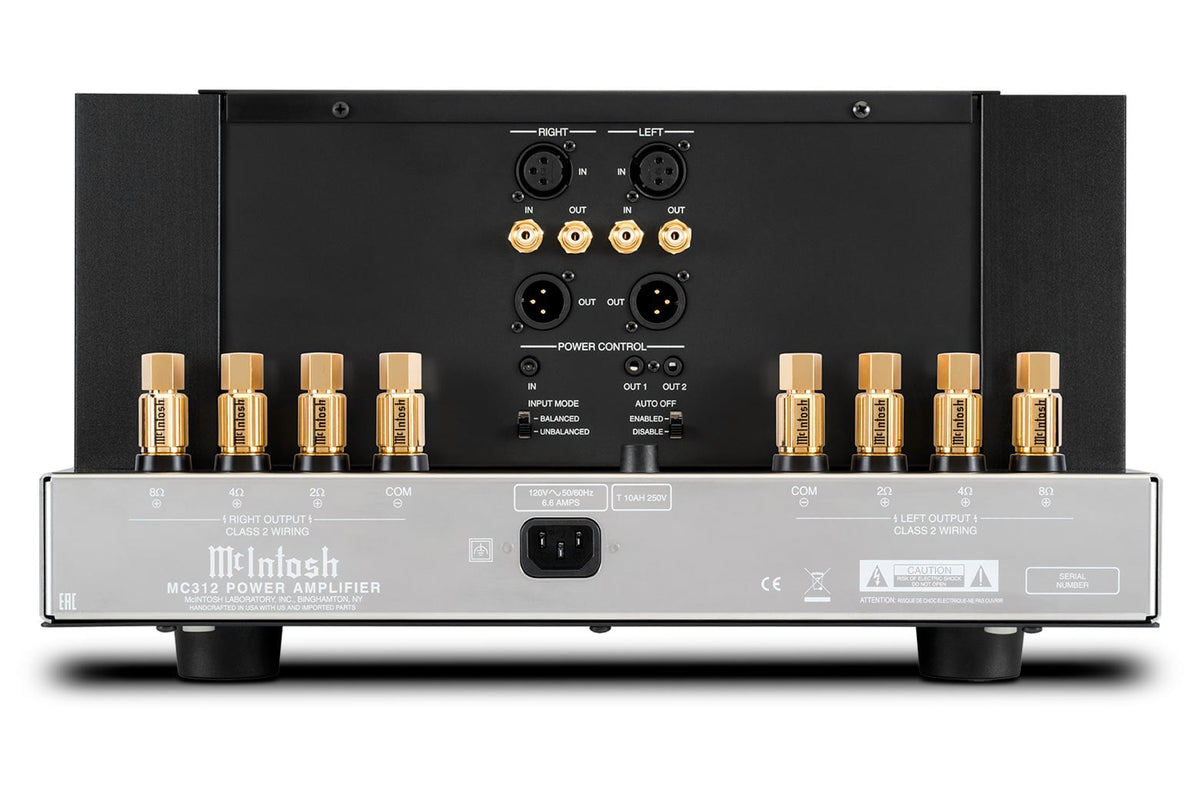 McIntosh MC312 Stereo Power Amplifier, rear view