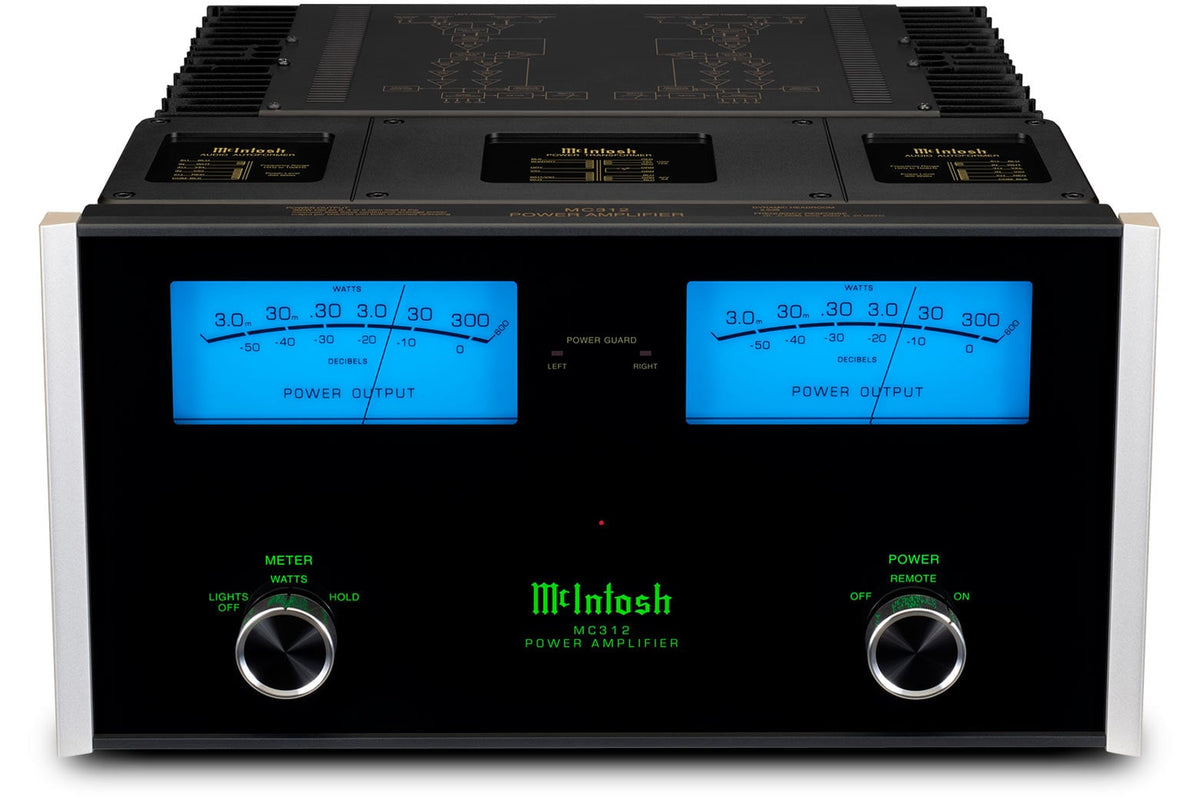 McIntosh MC312 Stereo Power Amplifier, front view