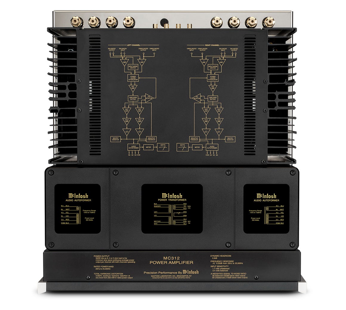McIntosh MC312 Stereo Power Amplifier, official product image 5