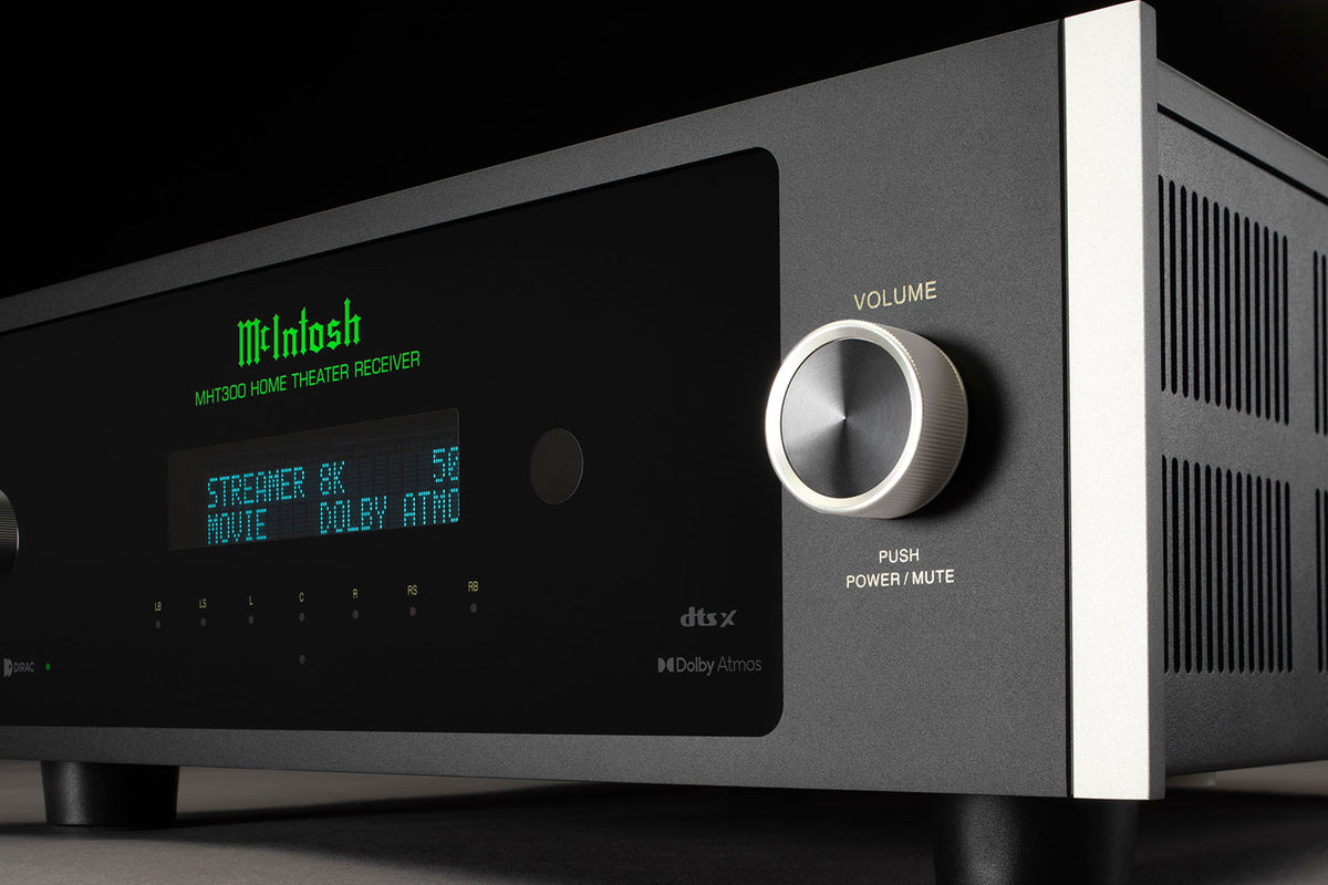 McIntosh MHT300 Home Theater Receiver, angled view