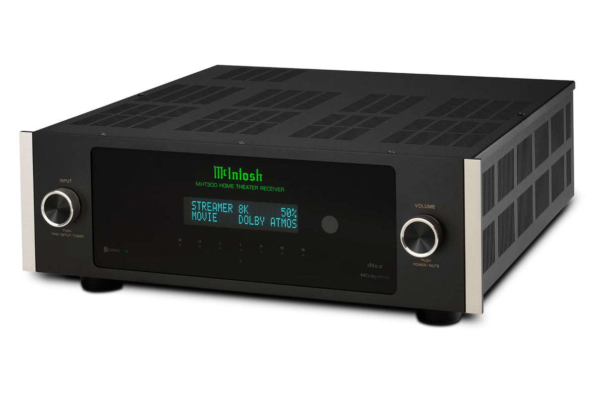 McIntosh MHT300 Home Theater Receiver, angled view