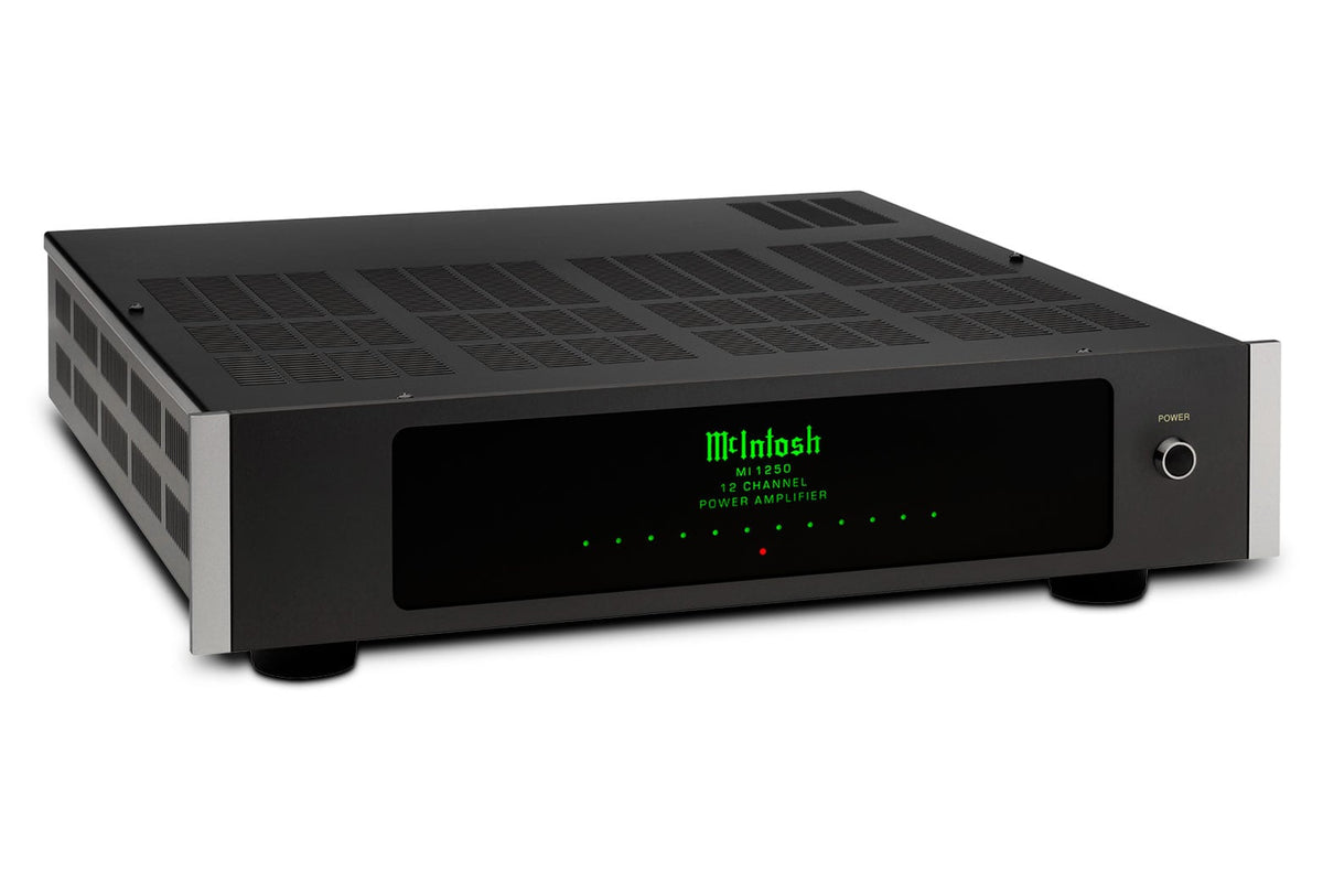 McIntosh MI1250 12-Channel Power Amplifier, angled view