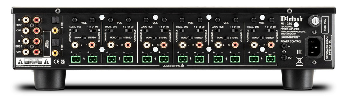 McIntosh MI1250 12-Channel Power Amplifier, rear view