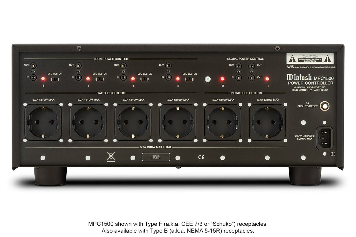 McIntosh MPC1500 Power Controller, rear view