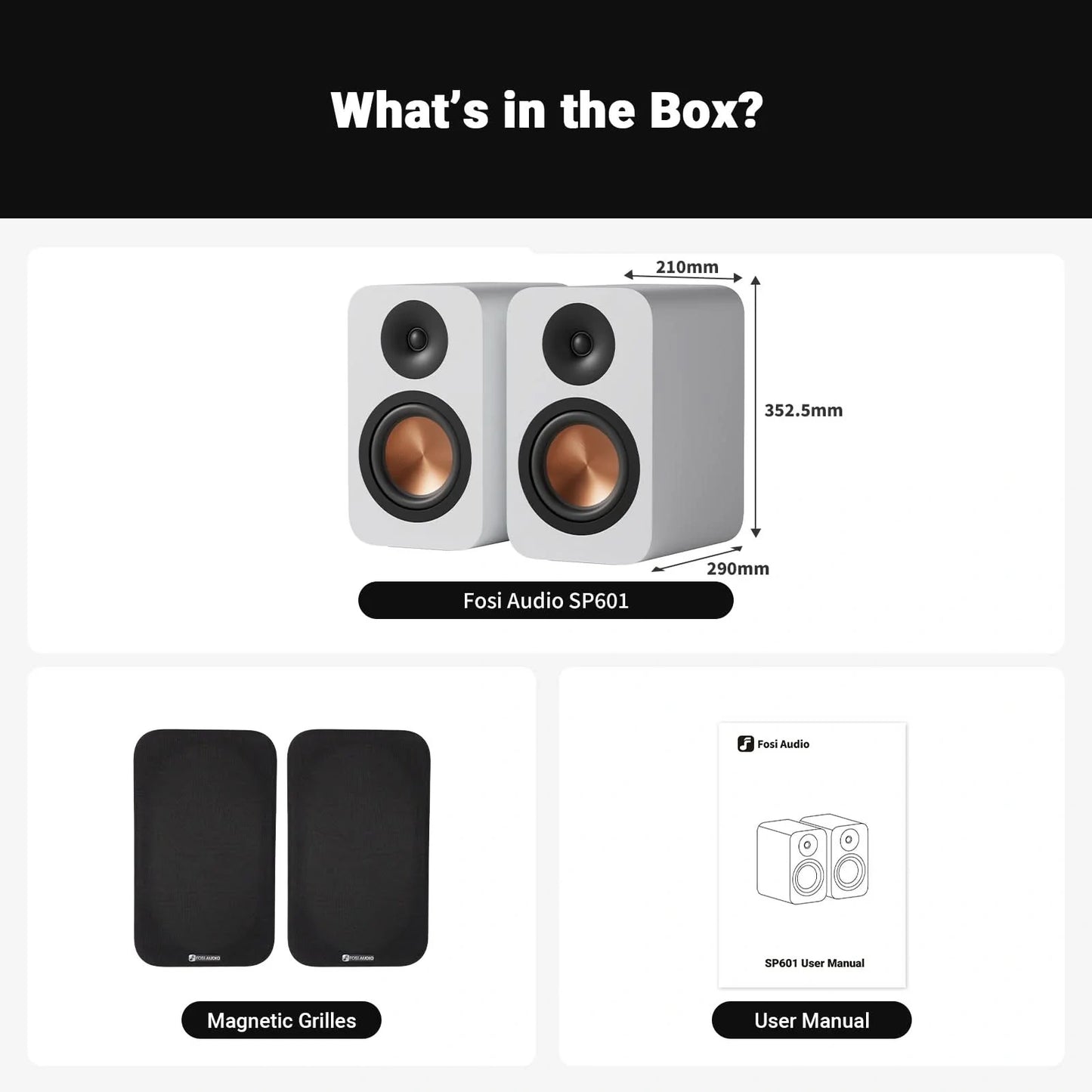 Fosi Audio SP601 White - Passive Speaker