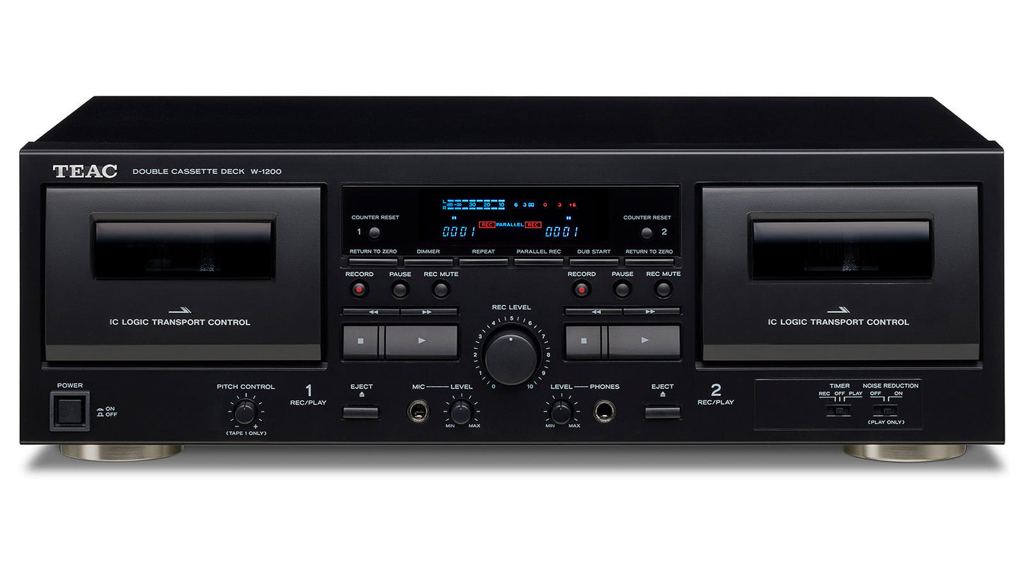 TEAC W-1200 Dual Cassette Deck - Black